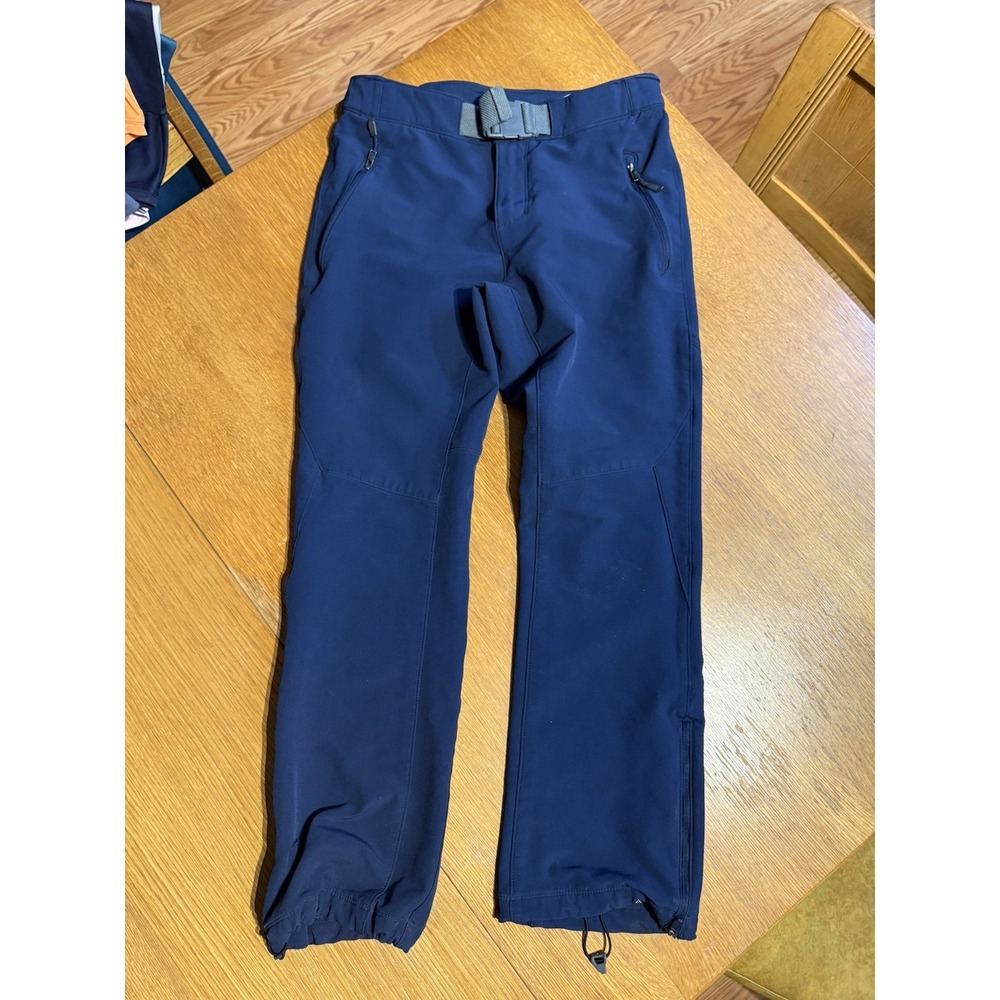 Columbia Omni Shield Softshell Pants Mens 32x30 Blue Hiking Ski Zip Leg Belt